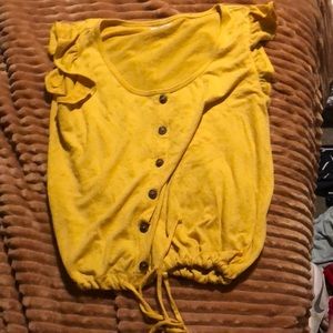 Yellow button up tank top